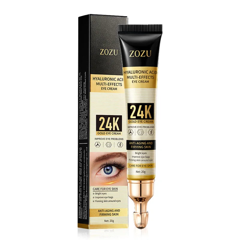 1/2/3pcs ZOZU 24K Gold Hyaluronic Acid Eye Cream Anti Dark Circles Removal