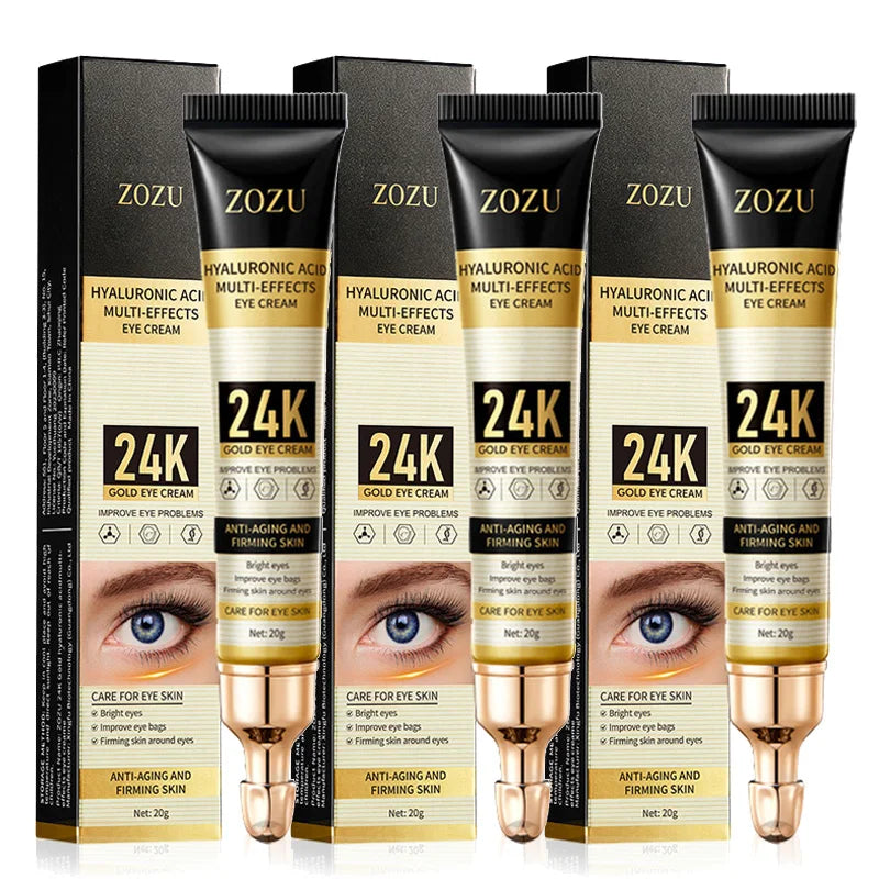 1/2/3pcs ZOZU 24K Gold Hyaluronic Acid Eye Cream Anti Dark Circles Removal