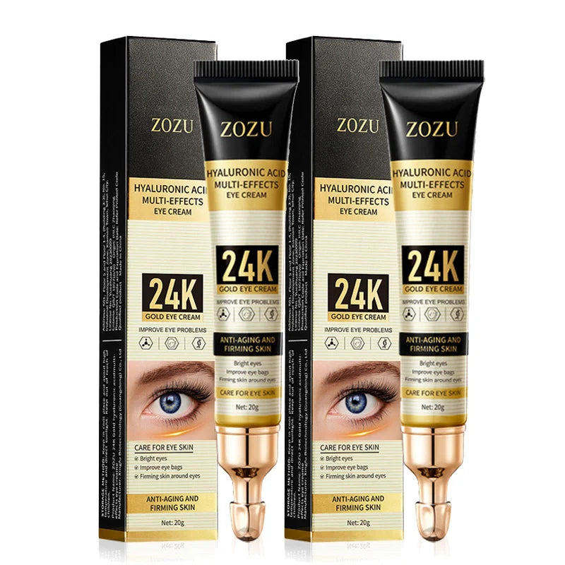 1/2/3pcs ZOZU 24K Gold Hyaluronic Acid Eye Cream Anti Dark Circles Removal