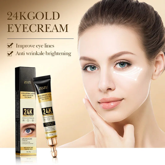 1/2/3pcs ZOZU 24K Gold Hyaluronic Acid Eye Cream Anti Dark Circles Removal