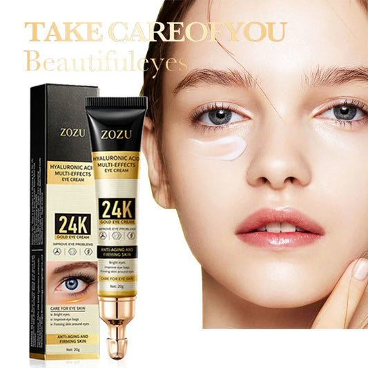 1/2/3pcs ZOZU 24K Gold Hyaluronic Acid Eye Cream Anti Dark Circles Removal